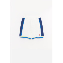 CASABLANCA WHITE BLUE CROCHET SHORTS
